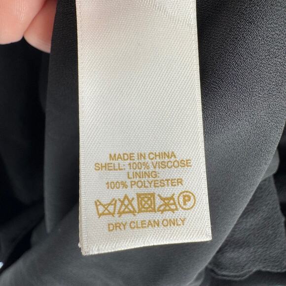 Kate Spade New York Black V Neck Flutter Sleeve Smocked Waist Midi Dress Size 10 - Picture 7 of 8